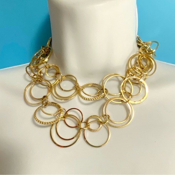 DAISY FUENTES Gold Tone Ring Link Long Necklace - Picture 5 of 10